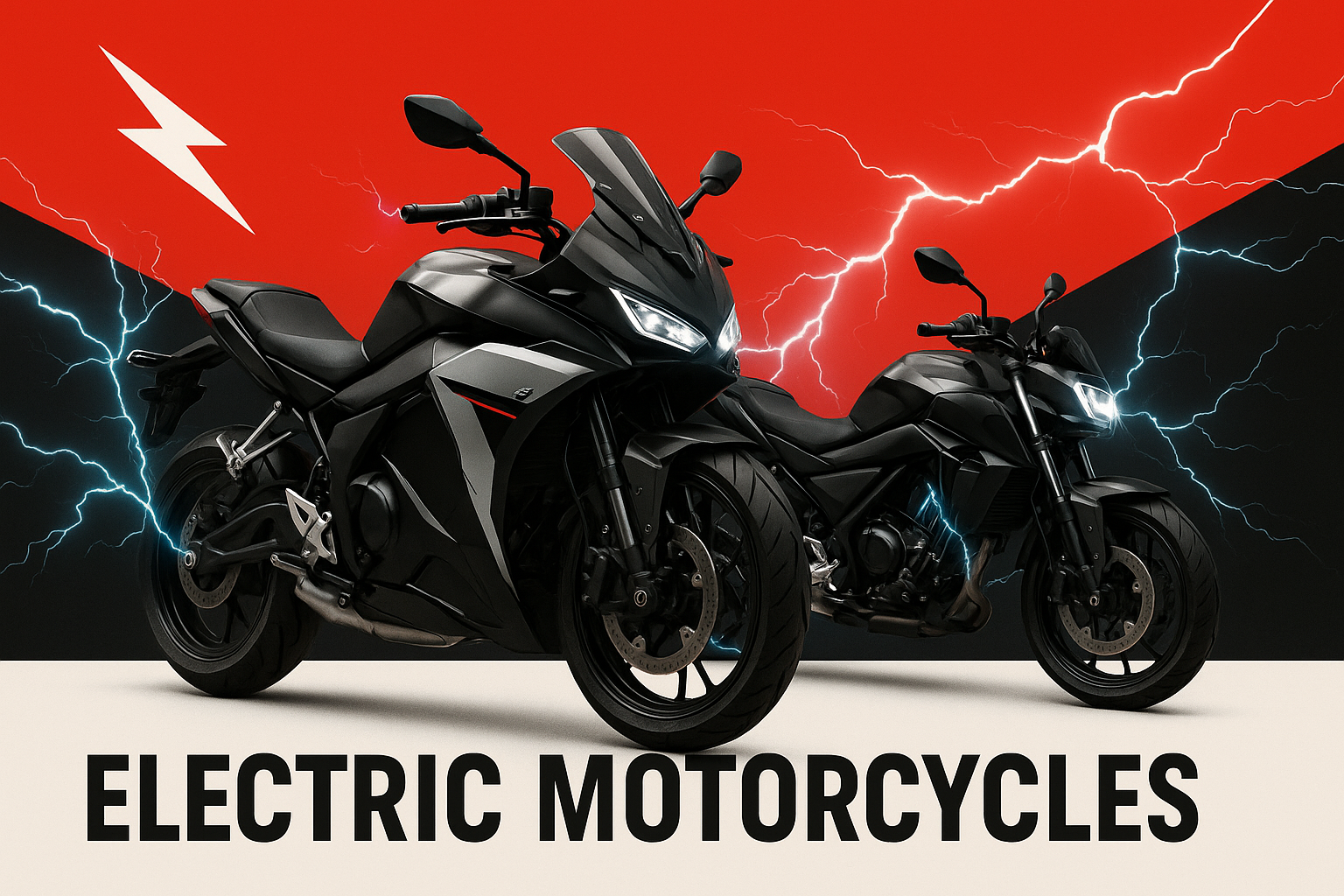 banner oara finalizar mi pagina de venta de motos electriacs con paleta de colores rojo blanco y negro